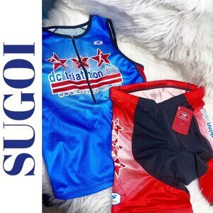NWT SUGOI DC TRIATHLON CLUB Women's Triathlon Singlet & Shorts Set, Size Medium